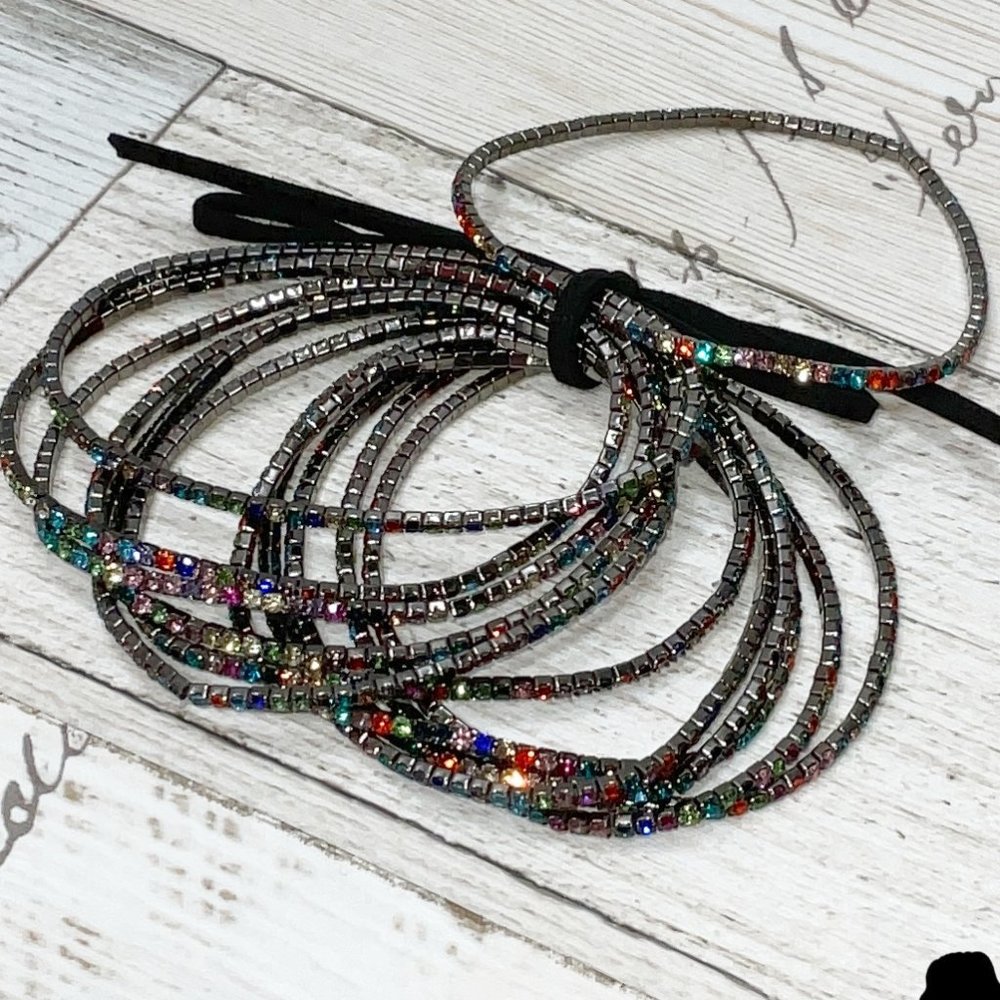 Rainbow Rhinestone Stretch Bracelet